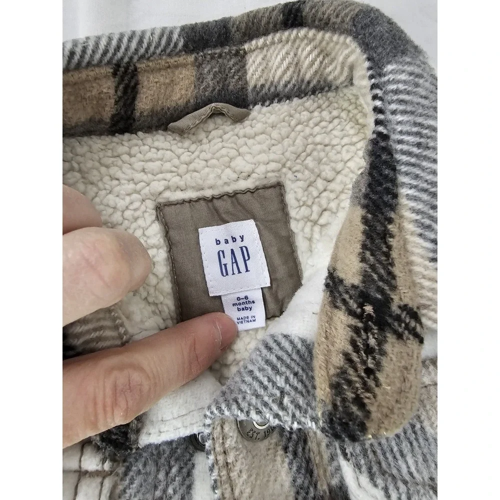 Baby Gap GapKids Sherpa Lined Jacket Shacket‎ 0-6 Months Boys cabincore